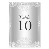 Zilveren Glamour Trouwtafel Nummer Kaart (Achterkant)