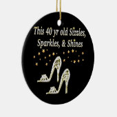 ZILVEREN GLAMOUREUS 40E VERJAARDAG ONTWERP KERAMISCH ORNAMENT (Rechts)
