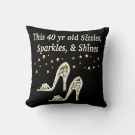 ZILVEREN GLAMOUREUS 40E VERJAARDAG ONTWERP KUSSEN