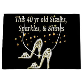 ZILVEREN GLAMOUREUS 40E VERJAARDAG ONTWERP LARGE CADEAUTASJE
