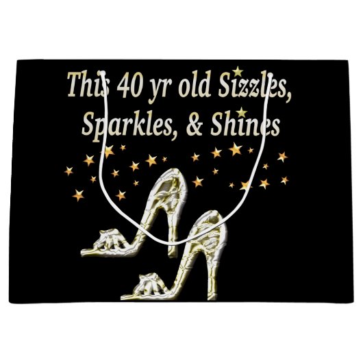 ZILVEREN GLAMOUREUS 40E VERJAARDAG ONTWERP LARGE CADEAUTASJE (Voorkant)