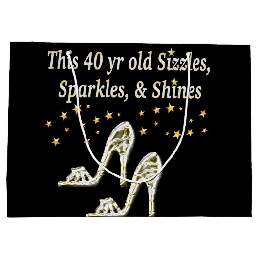 ZILVEREN GLAMOUREUS 40E VERJAARDAG ONTWERP LARGE CADEAUTASJE (Achterkant)