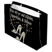 ZILVEREN GLAMOUREUS 40E VERJAARDAG ONTWERP LARGE CADEAUTASJE (Achterkant Gekanteld)