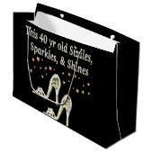 ZILVEREN GLAMOUREUS 40E VERJAARDAG ONTWERP LARGE CADEAUTASJE (Voorkant Gekanteld)