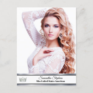 Zilveren Glans Aangepaste Pageant Promo Kaart Brie