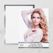 Zilveren Glans Aangepaste Pageant Promo Kaart Brie (Voorkant / Achterkant)