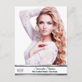 Zilveren Glans Aangepaste Pageant Promo Kaart Brie