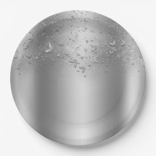 Zilveren Glans Fladderende Vlinder Sweet 16 Feestj Papieren Bordje