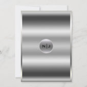 Zilveren Glans Glanzend Metaal Elegante Klasse Tro Kaart (Achterkant)