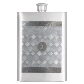 Zilveren Glans Luxe Topografie Metallic Monogram Flacon (Voorkant)