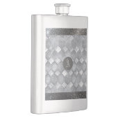 Zilveren Glans Luxe Topografie Metallic Monogram Flacon (Rechts)
