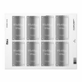 Zilveren glanzende elegante glamour bruiloft wijn etiket (Full Sheet)