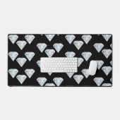 Zilveren glanzende grote diamanten patroon bureaumat (Keyboard & Muis)