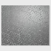 Zilveren glanzende luipaard dierlijke huid VIP Cadeaupapier (Vlak)