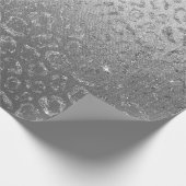 Zilveren glanzende luipaard dierlijke huid VIP Cadeaupapier (Hoek)