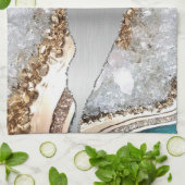 Zilveren glanzende steen glitter theedoek (Gevouwen)