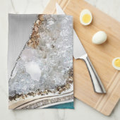 Zilveren glanzende steen glitter theedoek (Quarter Fold)