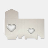 Zilveren glazen hart bedankdoosjes (Uitgevouwen)