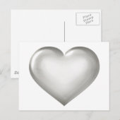 Zilveren glazen hart briefkaart (Voorkant / Achterkant)