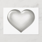Zilveren glazen hart briefkaart (Voorkant)