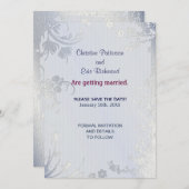 Zilveren Glimmer Uitnodiging (Voorkant / Achterkant)