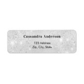 Zilveren glinster retouradreslabel etiket (Voorkant)