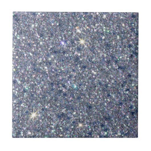 zilveren glinsterende textuur tegeltje (Voorkant)