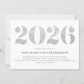Zilveren Glitter 2024 Oudejaarsfeest Kaart (Voorkant)