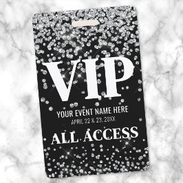Zilveren Glitter Aangepaste VIP-Pas Evenement Badge