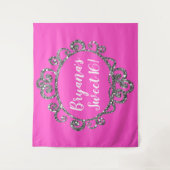 Zilveren Glitter ACHTERGROND VOOR VERJAARDAGSFEEST Wandkleed (Voorkant)