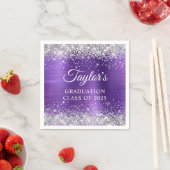 Zilveren Glitter Amethyst Folie Afstuderen Servet (Insitu)