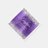 Zilveren Glitter Amethyst Folie Afstuderen Servet (Hoek)