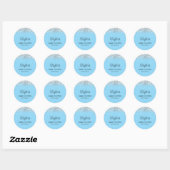 Zilveren Glitter Baby Blauwe Shower Ronde Sticker (Vel)