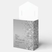 Zilveren Glitter Bat Mitzvah Bedankdoosjes (Geopend)