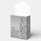 Zilveren Glitter Bat Mitzvah Bedankdoosjes (Geopend)