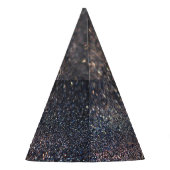 Zilveren Glitter: Black Bokeh Kerstmis Feesthoedjes (Achterkant)