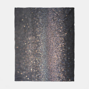 Zilveren Glitter: Black Bokeh Kerstmis Fleece Deken