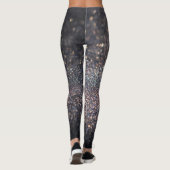 Zilveren Glitter: Black Bokeh Kerstmis Leggings (Achterkant)