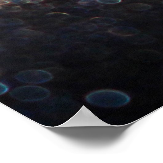 Zilveren Glitter: Black Bokeh Kerstmis Poster (Hoek)