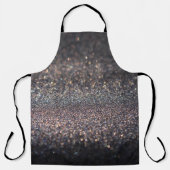 Zilveren Glitter: Black Bokeh Kerstmis Schort (Voorkant)