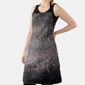 Zilveren Glitter: Black Bokeh Kerstmis Schort (Insitu)