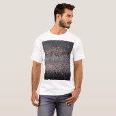 Zilveren Glitter: Black Bokeh Kerstmis T-shirt (Voorkant volledig)