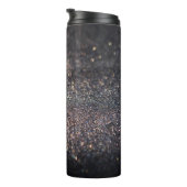 Zilveren Glitter: Black Bokeh Kerstmis Thermosbeker (Geroteerd rechts)