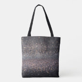 Zilveren Glitter: Black Bokeh Kerstmis Tote Bag (Achterkant)
