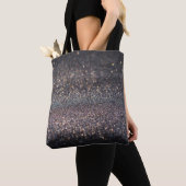 Zilveren Glitter: Black Bokeh Kerstmis Tote Bag (Dichtbij)