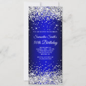 Zilveren Glitter Blauw Ombre 50e Verjaardag Kaart (Voorkant)