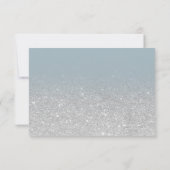 Zilveren glitter blauw ombre script mijn bruidsmei kaart (Achterkant)
