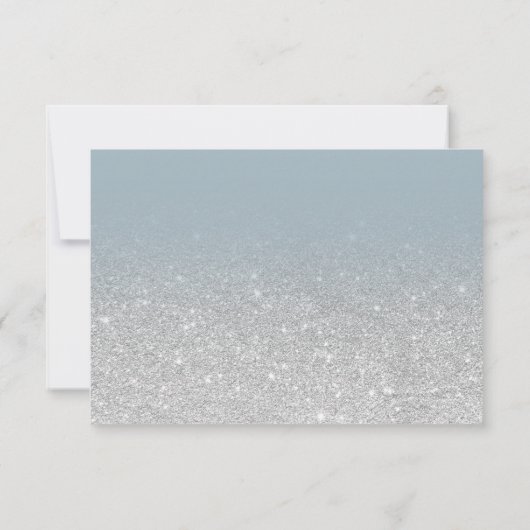 Zilveren glitter blauw ombre script mijn bruidsmei kaart (Achterkant)