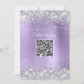 Zilveren Glitter Bleek Paarse Baby Shower Kaart (Achterkant)