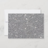 Zilveren Glitter Bloemen Quinceañera Dank u Bedankkaart (Achterkant)